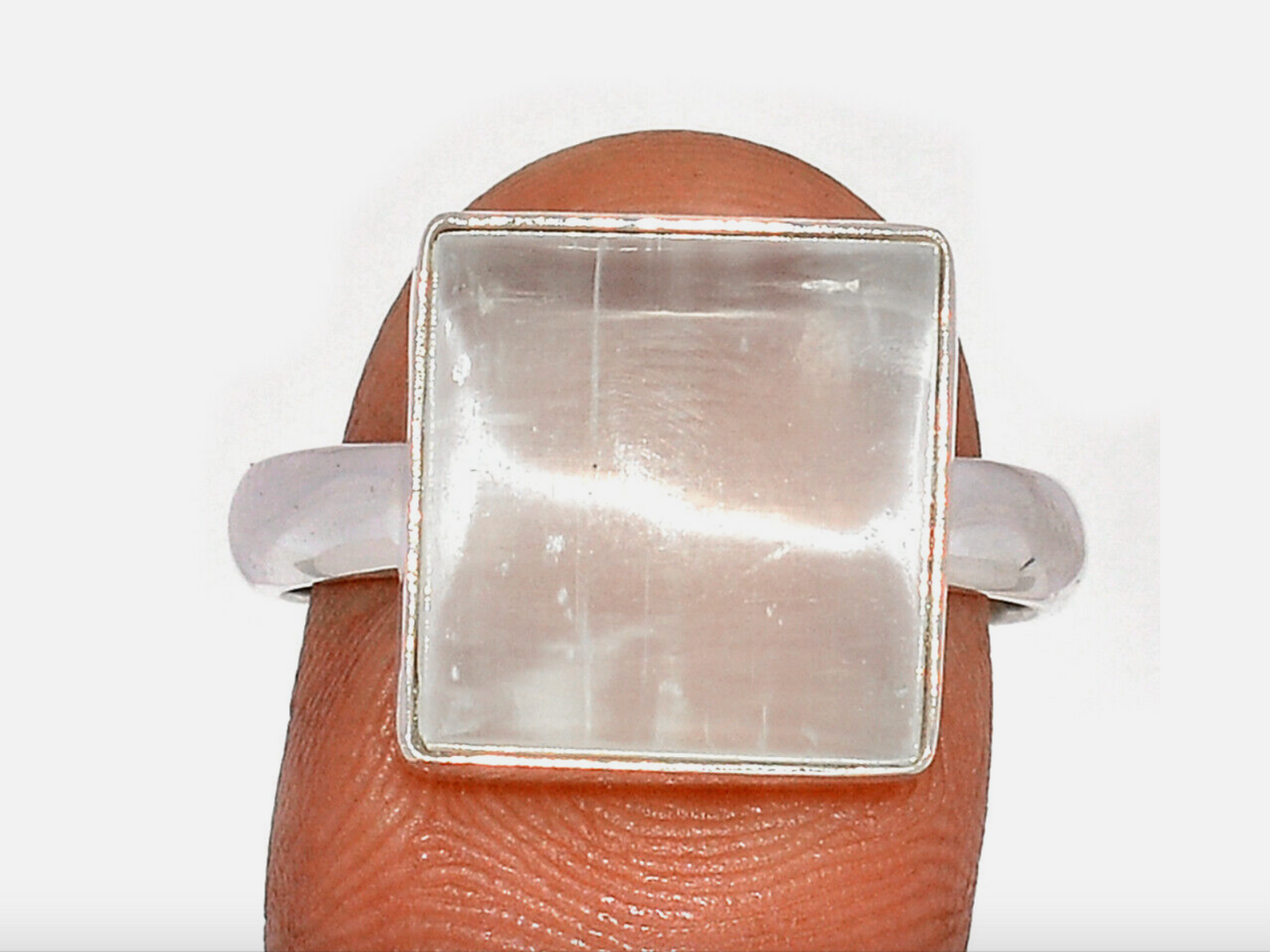 Selenite Square Ring sz 9