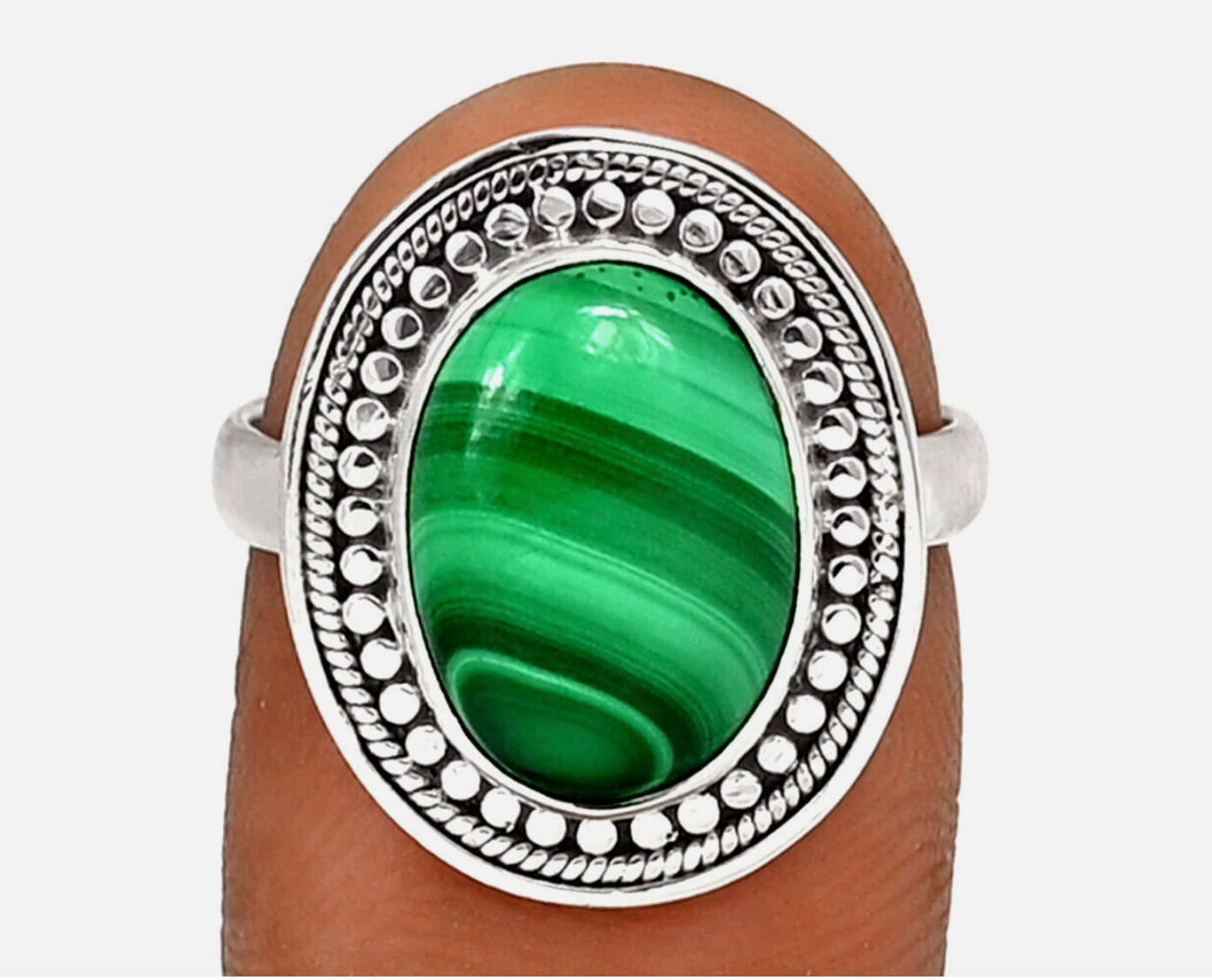 Malachite Ring sz 8