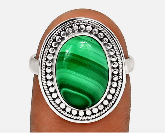 Malachite Ring sz 8